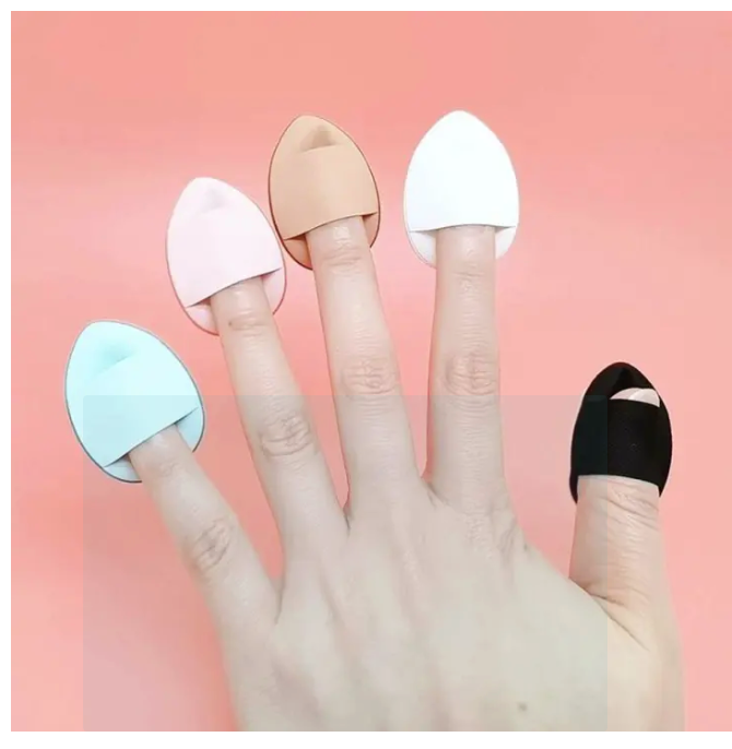 5 piece of Mini Partial Concealer Finger Puff Drop-shaped Highlight Cosmetic Sponge